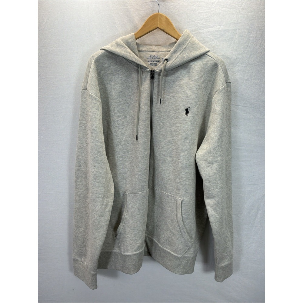 Polo Ralph Lauren Full Zip Hoodie Sweatshirt Men 2XL Gray Pockets Casual Classic